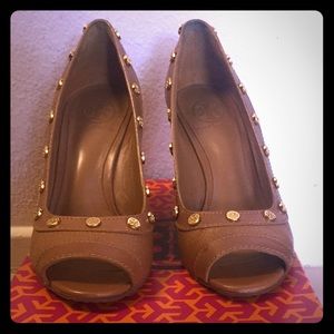 Tory Burch Studded Wedges
